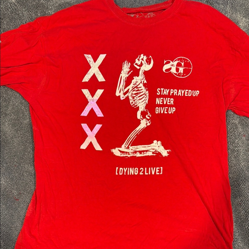 Red Graphic Long Sleeve Tee